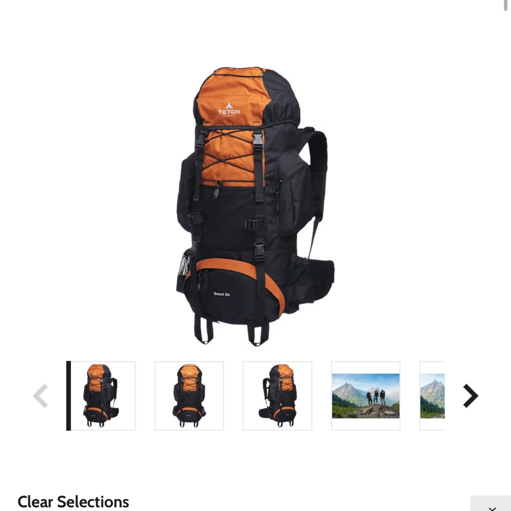Teton Orange and Black Outdoor Backpack